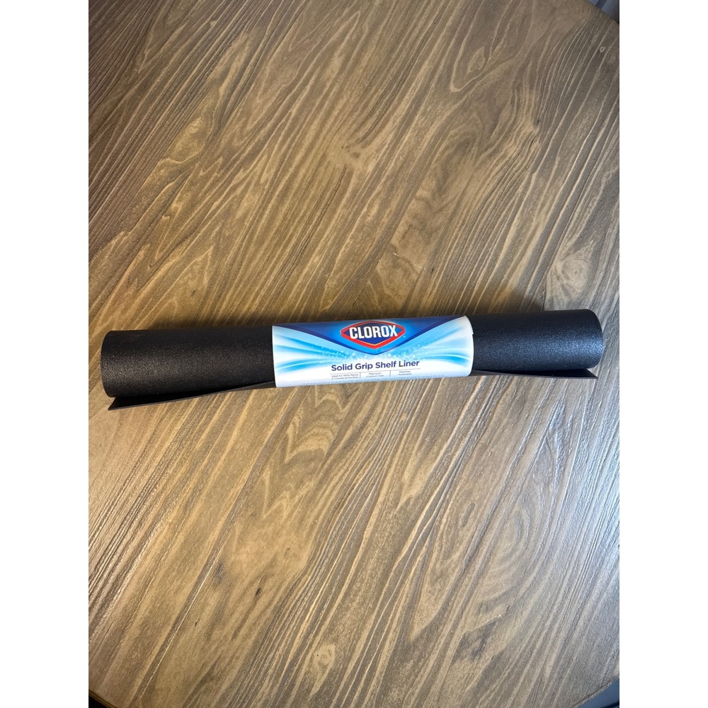 Clorox Solid Grip Shelf Liner Home 20in x 6ft Black New Antimicrobial Cushion